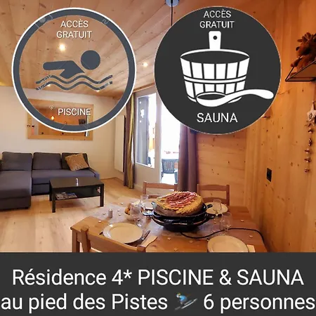 Douillet 33 M² Piscine Et Sauna - 6 Pers Lägenhet Huez